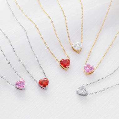 Necklace heart colored