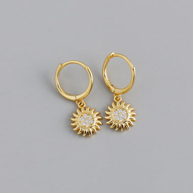 Earring hoop sun gold
