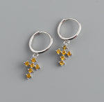 Earring hoop cross yellow