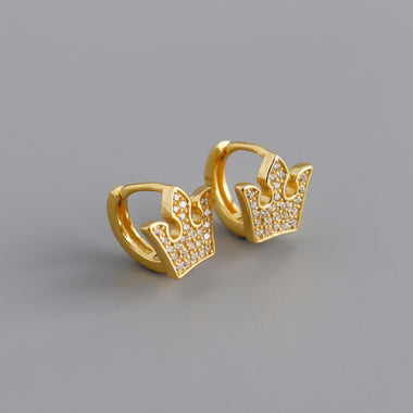 Earring big crown gold