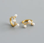 Earring triple pearl