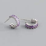 Earring zircon purple