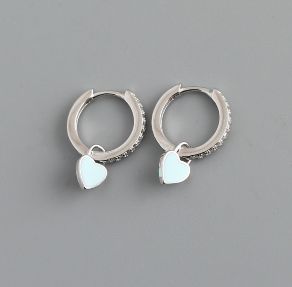 Earring hoop heart pastel