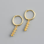 Earring triple shine yellow