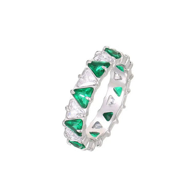 Ring zircon green and white