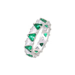 Ring zircon green and white