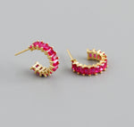 Earring zircon pink gold