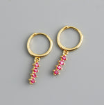 Earring triple shine pink