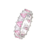 Ring zircon pink and white