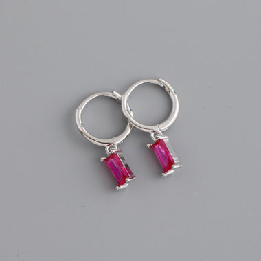 Earring classy pink silver