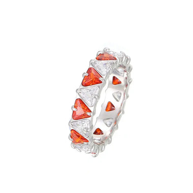 Ring zircon red and white