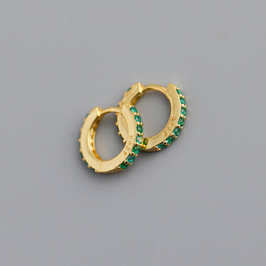 Earring line gold green