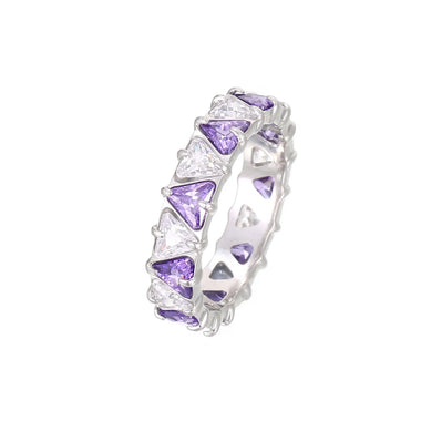 Ring zircon purple and white