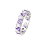 Ring zircon purple and white