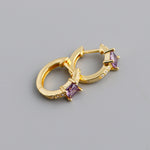 Earring light gold purple