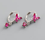 Earring hoop butterfly pink