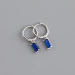 Earring classy blue silver