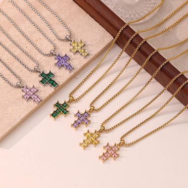 Necklace Cross colored