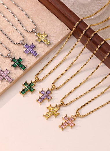 Necklace Cross colored