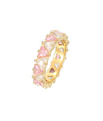 Ring zircon pink and white