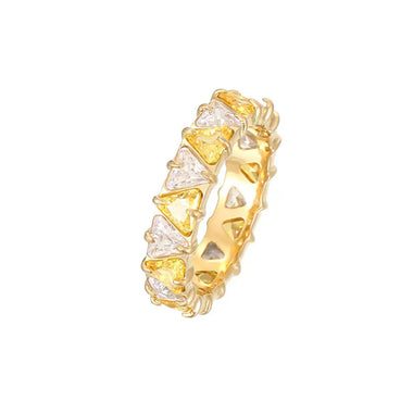 Ring zircon yellow and white