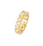 Ring zircon yellow and white