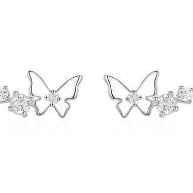 Earring triple shine butterfly AB