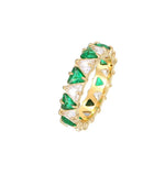 Ring zircon green and white