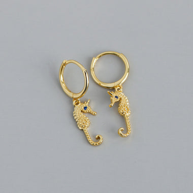 Earring seahorse gold