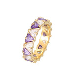 Ring zircon purple and white