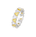 Ring zircon yellow and white