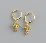 Earring hoop cross yellow