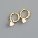 Earring hoop heart pastel