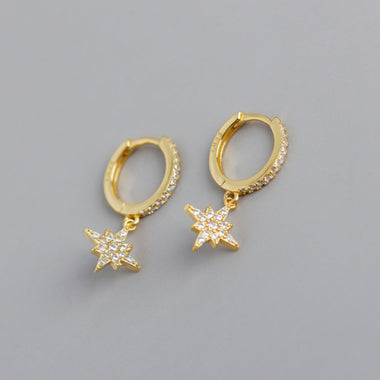 Earring hoop light star gold