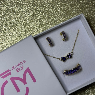 Set purple zircon