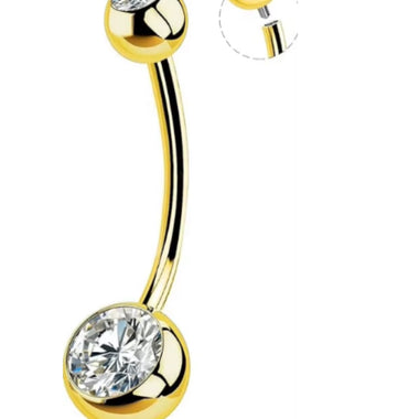 Belly piercing classic gold