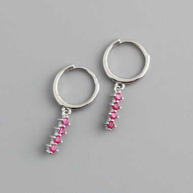 Earring triple shine pink