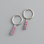 Earring triple shine pink