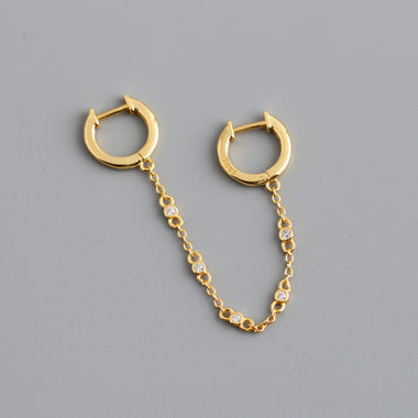 Earring pendant chain gold