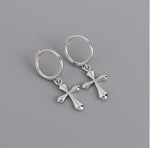 Earring cross pendant silver