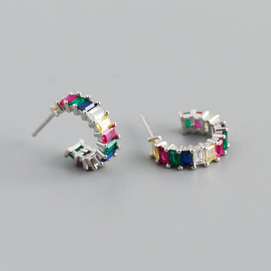 Earring Zircon multicolor