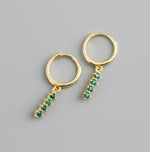 Earring triple shine green