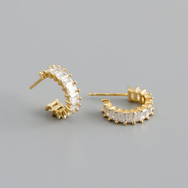 Earring zircon gold