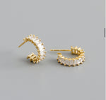 Earring zircon gold