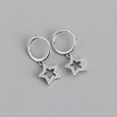 Earring star pendant silver