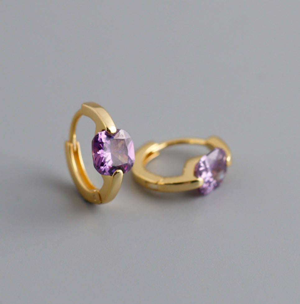 Earring hoop purple