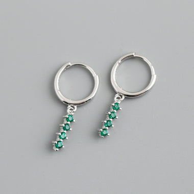 Earring triple shine green