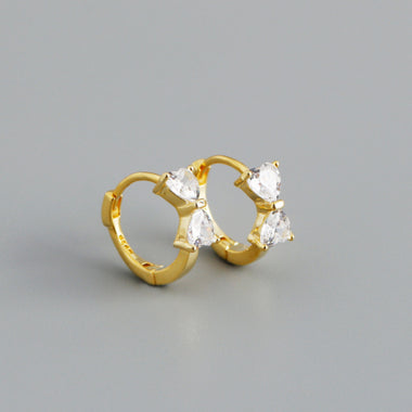 Earring hoop bow gold