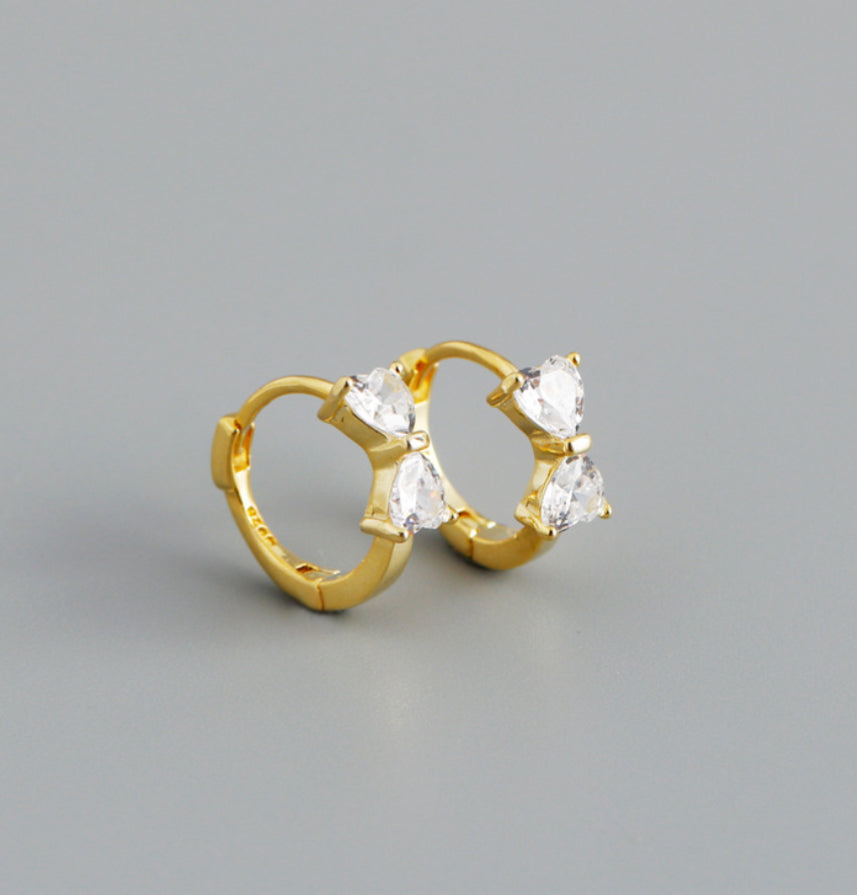Earring hoop bow gold